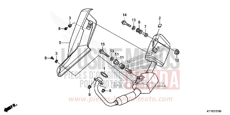 SILENCIEUX D'ECHAPPEMENT von CBR125R ROSS WHITE (NH196) von 2015