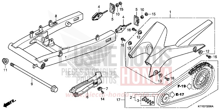 BRAS OSCILLANT von CBR125R ROSS WHITE (NH196) von 2015