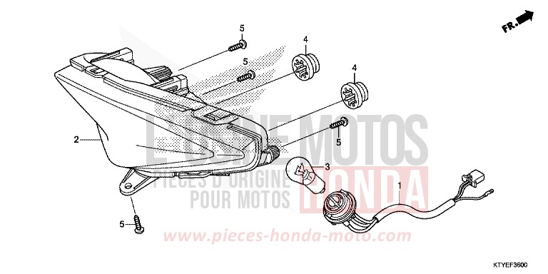 FEU ARRIERE von CBR125R ROSS WHITE (NH196) von 2015