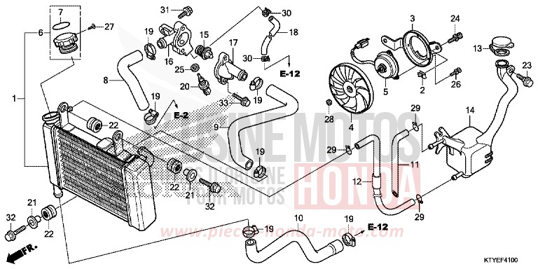 RADIATEUR von CBR125R ROSS WHITE (NH196) von 2015