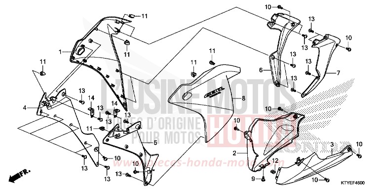 PANNEAU INFERIEUR von CBR125R ROSS WHITE (NH196) von 2015