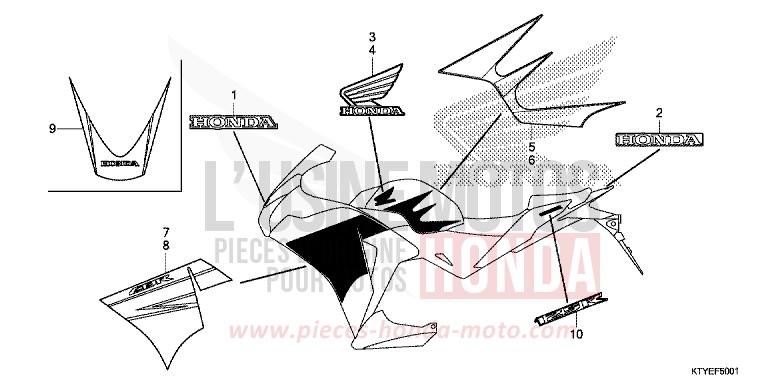 MARQUE/RAYURE (CBR125RF/RTF/RG) von CBR125R ROSS WHITE (NH196) von 2015