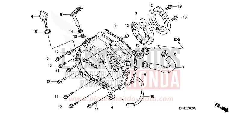 KURBELGEHAEUSEABDECKUNG von CBR125R GRAPHITE BLACK (NHB01) von 2009
