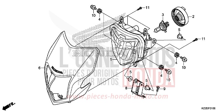 SCHEINWERFER (CRF250L/LA) von CRF250LA EXTREME RED (R292) von 2017