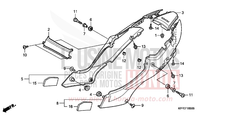 SEITENABDECKUNG von CBR125R GRAPHITE BLACK (NHB01) von 2009