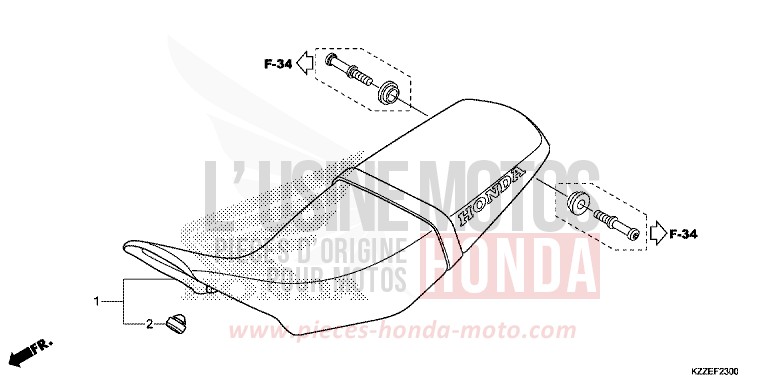 SITZ von CRF250LA EXTREME RED (R292) von 2017