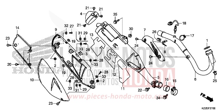 ABGAS-SCHALLDAEMPFER von CRF250LA EXTREME RED (R292) von 2017