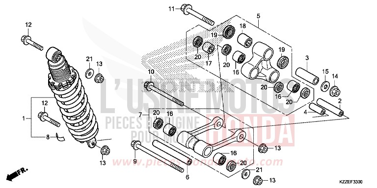 KISSEN, HINTEN von CRF250LA EXTREME RED (R292) von 2017