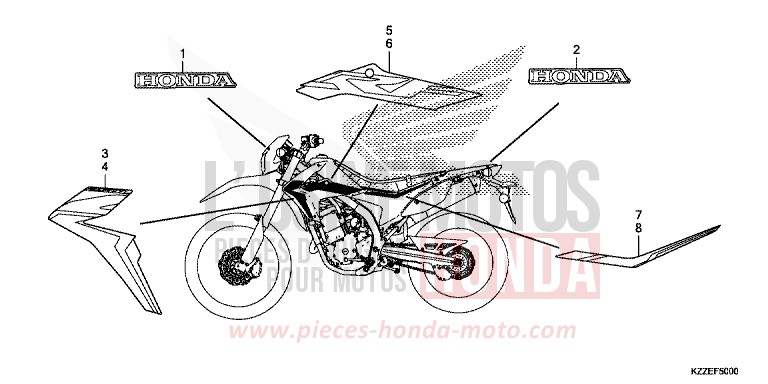 MARKE/STREIFEN (CRF250L/LA) von CRF250LA EXTREME RED (R292) von 2017