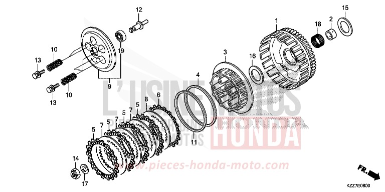 EMBRAYAGE von CRF250LA NOIR (NH1) von 2019