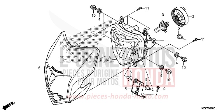 PROJECTEUR (CRF250L/LA) von CRF250LA NOIR (NH1) von 2019