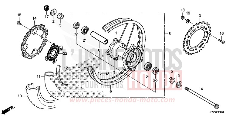 ROUE ARRIERE von CRF250LA NOIR (NH1) von 2019
