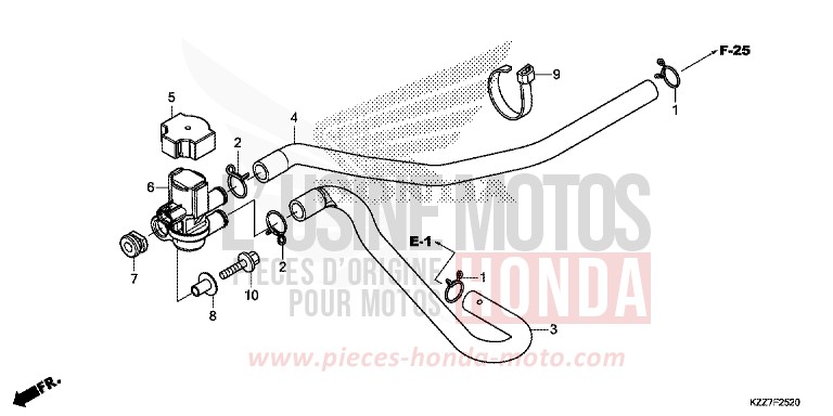 ELECTROVANNE INJECTION D'AIR von CRF250LA NOIR (NH1) von 2019