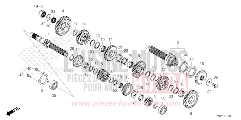 GETRIEBE von CB650R SWORD SILVER METALLIC (NHA95) von 2022