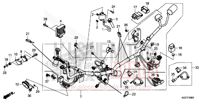 FAISCEAU DES FILS (CRF250L/LA) von CRF250LA NOIR (NH1) von 2019