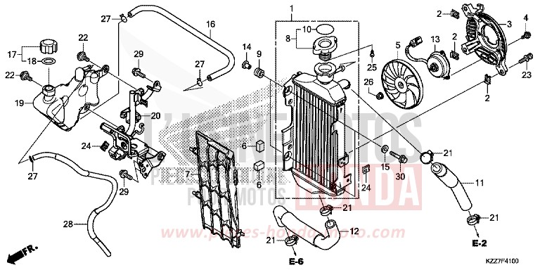 RADIATEUR von CRF250LA NOIR (NH1) von 2019