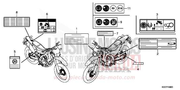 ETIQUETTE DE PRECAUTIONS (CRF250L/LA) von CRF250LA NOIR (NH1) von 2019