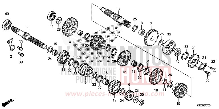 GETRIEBE von CRF250LA EXTREME RED (R292) von 2019