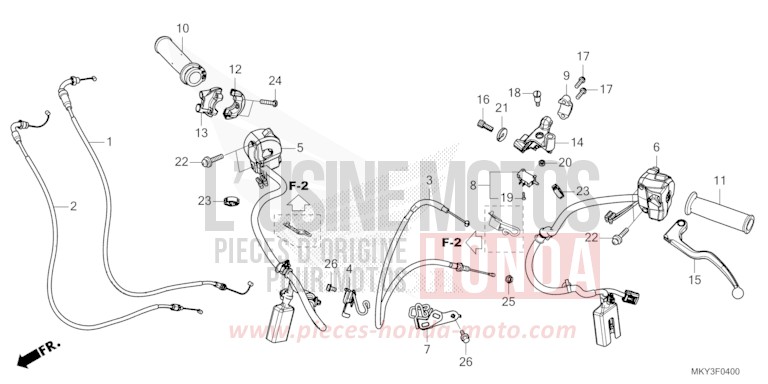 HEBELGRIFF/SCHALTER/KABEL (CB650RA) von CB650R SWORD SILVER METALLIC (NHA95) von 2022