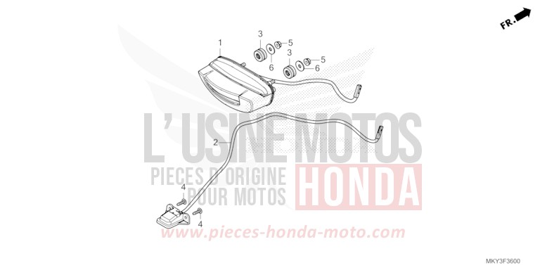 HECKLEUCHTE/KENNZEICHENBELEUCHTUNG von CB650R SWORD SILVER METALLIC (NHA95) von 2022