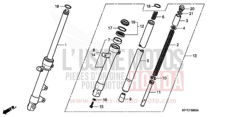 GABEL, VORNE von CBR125R GRAPHITE BLACK (NHB01) von 2010