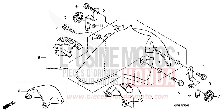 KOTFLUEGEL, VORNE von CBR125R GRAPHITE BLACK (NHB01K) von 2010