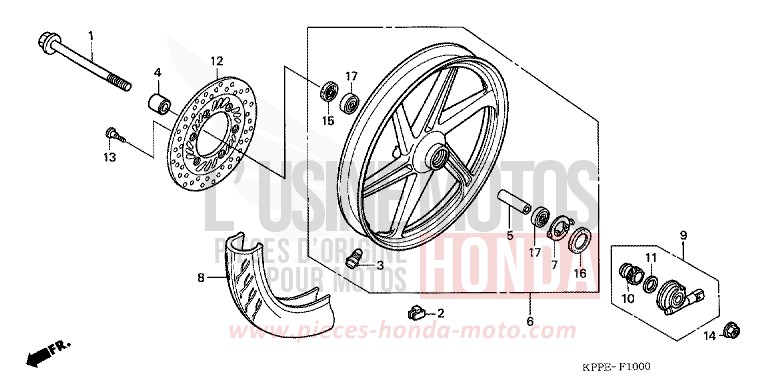 VORDERRAD von CBR125R GRAPHITE BLACK (NHB01K) von 2010