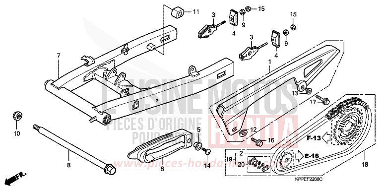 SCHWINGE von CBR125R GRAPHITE BLACK (NHB01K) von 2010