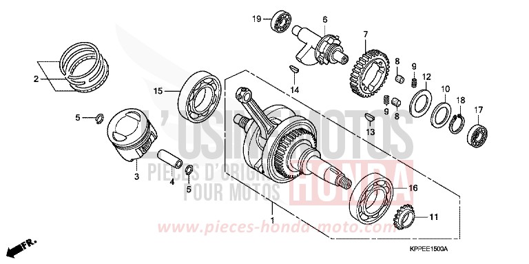 KURBELWELLE/KOLBEN von CBR125R ROSS WHITE (NH196H) von 2010