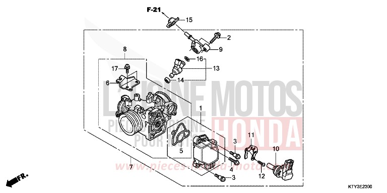 DROSSELKLAPPENGEHAEUSE von CBR125R ROSS WHITE (NH196) von 2011