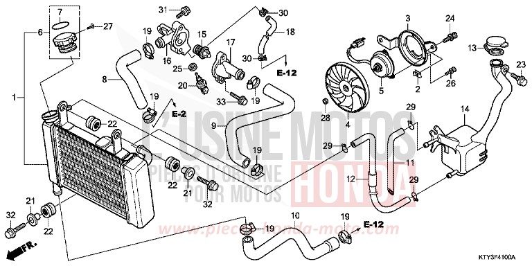 KUEHLER von CBR125R TERRA SILVER METALLIC (NH262) von 2011