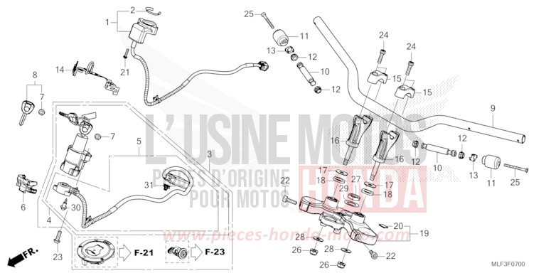 ROHRGRIFF/OBERE BRUECKE von NT1100 GRAPHITE BLACK (NHB01) von 2022