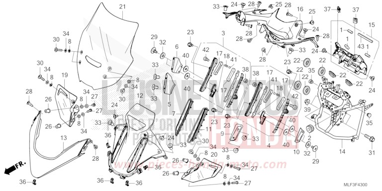OBERER WINDLAUF/WINDSCHUTZSCHEIBE von NT1100 GRAPHITE BLACK (NHB01) von 2022