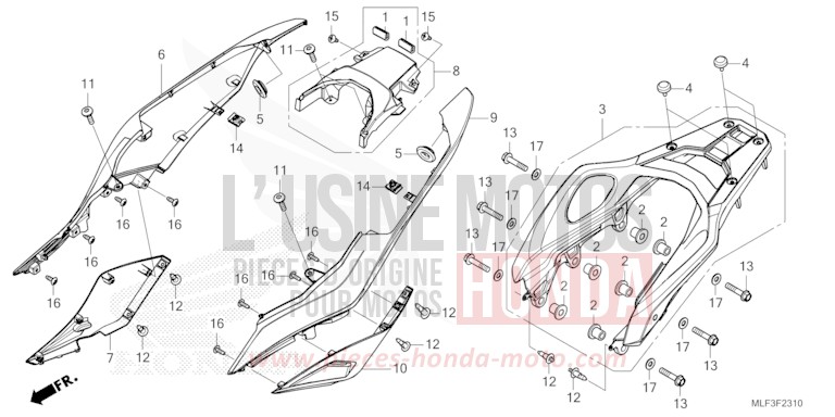 SEITENVERKLEIDUNG/HINTERER TRAEGER von NT1100 MAT IRIDIUM GRAY METALLIC (NHC64) von 2022