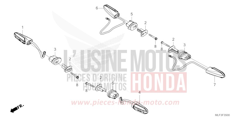 BLINKER von NT1100 PEARL GLARE WHITE (NHB53) von 2022