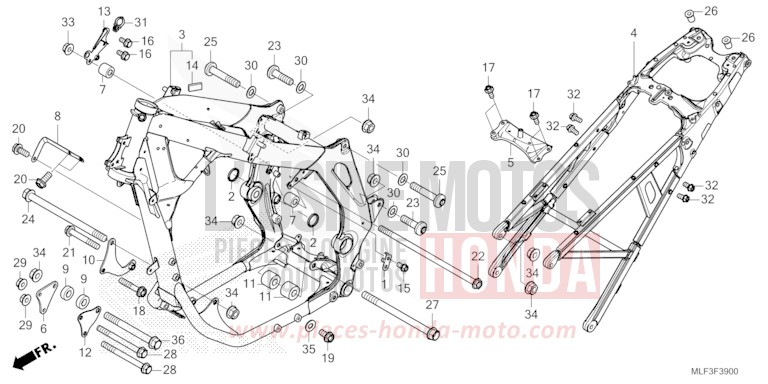 RAHMENKOERPER von NT1100 GRAPHITE BLACK (NHB01) von 2022