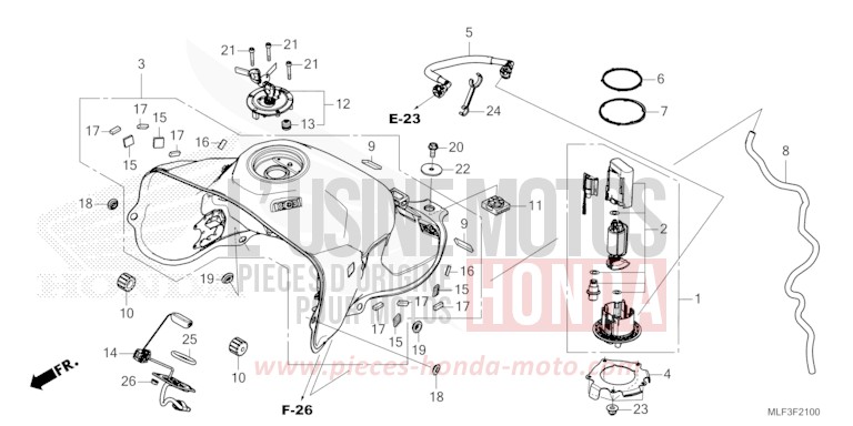 KRAFTSTOFFTANK/KRAFTSTOFFPUMPE von NT1100 MAT IRIDIUM GRAY METALLIC (NHC64) von 2022