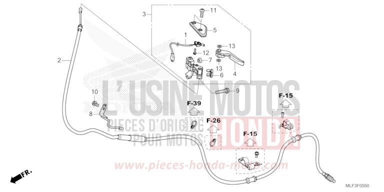HANDBREMSHEBEL von NT1100 PEARL GLARE WHITE (NHB53) von 2022