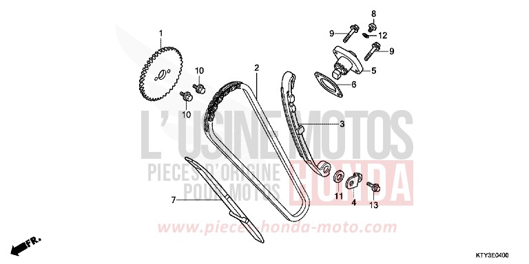 NOCKENWELLENKETTE/SPANNVORRICHTUNG von CBR125RT ROSS WHITE (NH196) von 2013