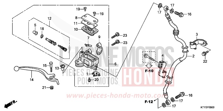 HAUPTBREMSZYLINDER, VORNE ZYLINDER von CBR125RT ROSS WHITE (NH196) von 2013