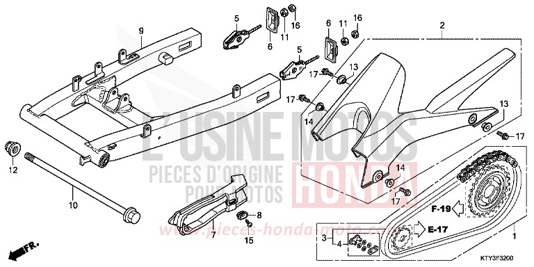 SCHWINGE von CBR125RT ROSS WHITE (NH196) von 2013