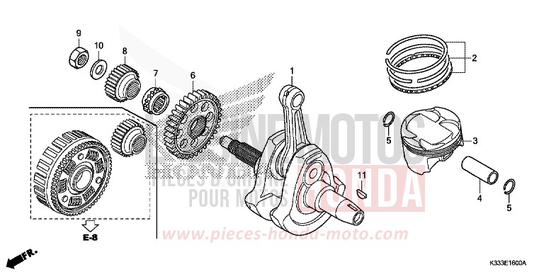 VILEBREQUIN/PISTON von CBR300RA NOIR (NH1) von 2015