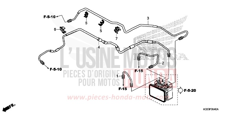 TUYAU DE FREIN von CBR300RA NOIR (NH1) von 2015