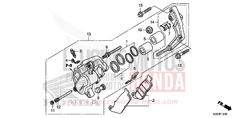VORDERRAD-BREMSSATTEL (CBR250R/300R) von CBR300R MILLENNIUM RED (R263) von 2015