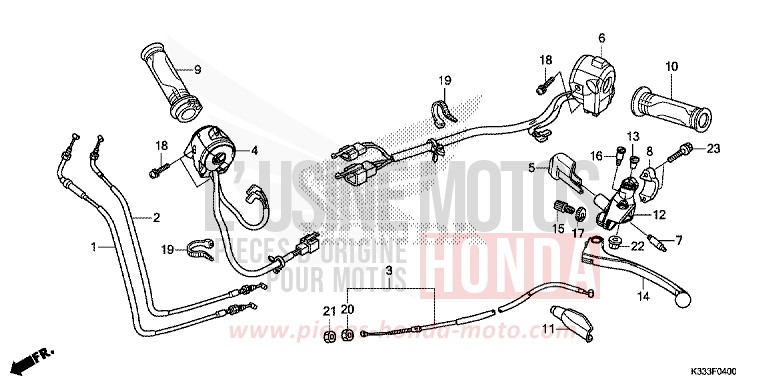 HEBELGRIFF/SCHALTER/KABEL von CBR300R MILLENNIUM RED (R263) von 2015