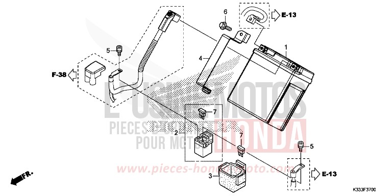 BATTERIE von CBR300RA ROSS WHITE (NH196) von 2015