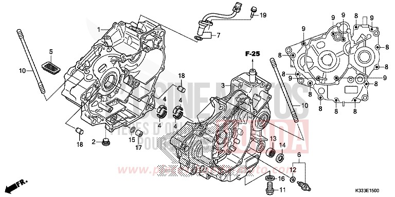 KURBELGEHAEUSE von CBR300R NITRIC ORANGE (YR271X) von 2015