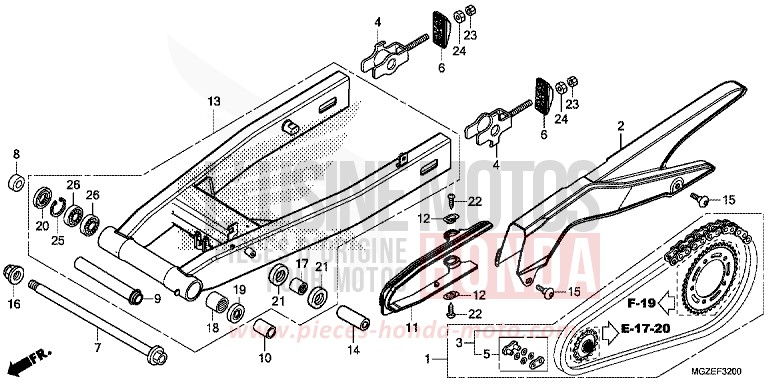 SCHWINGE von CB500F MAT GUNPOWDER BLACK METALLIC (NH436X) von 2015