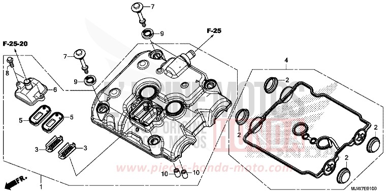ZYLINDERKOPFDECKEL von CB500F ROSS WHITE (NH196) von 2016