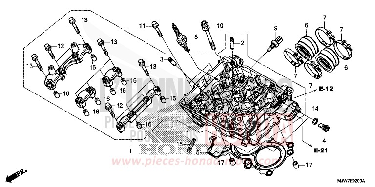 ZYLINDERKOPF von CB500F ROSS WHITE (NH196) von 2016